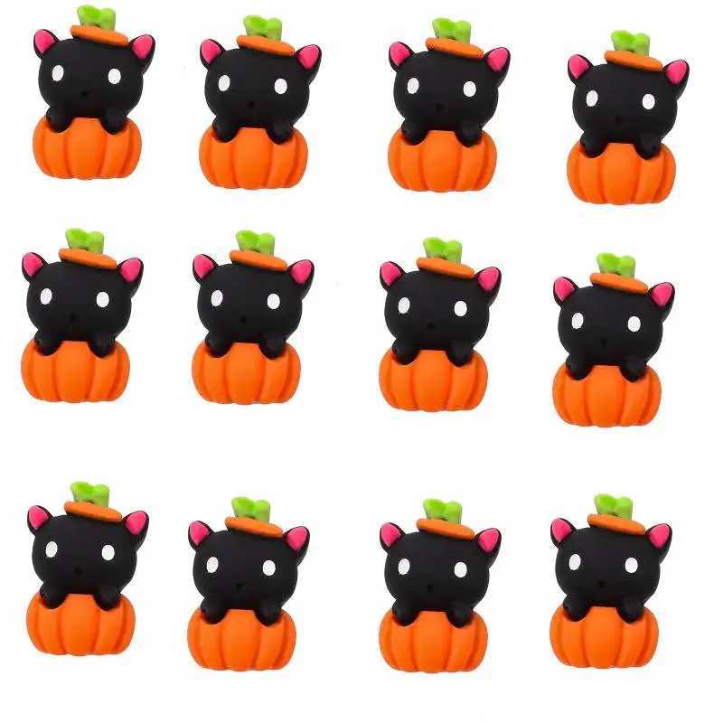 10Pcs Halloween Decoration White Ghost Pumpkin Flatback Resin Scrapbooking DIY Craft Gifts Ornament Accessories C250919