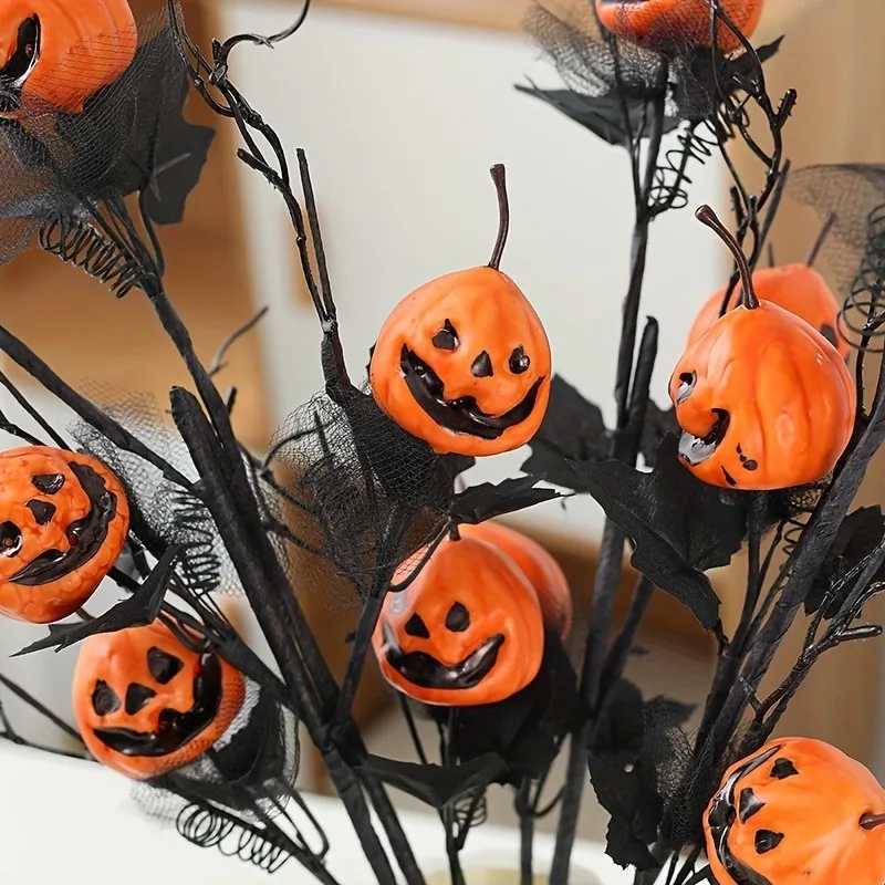 110PCS Artificial Pumpkin Maple Leaf Floral Stems Autumn Branches for Halloween Party Table Home Vase Arrangement Holiday Decor C250919