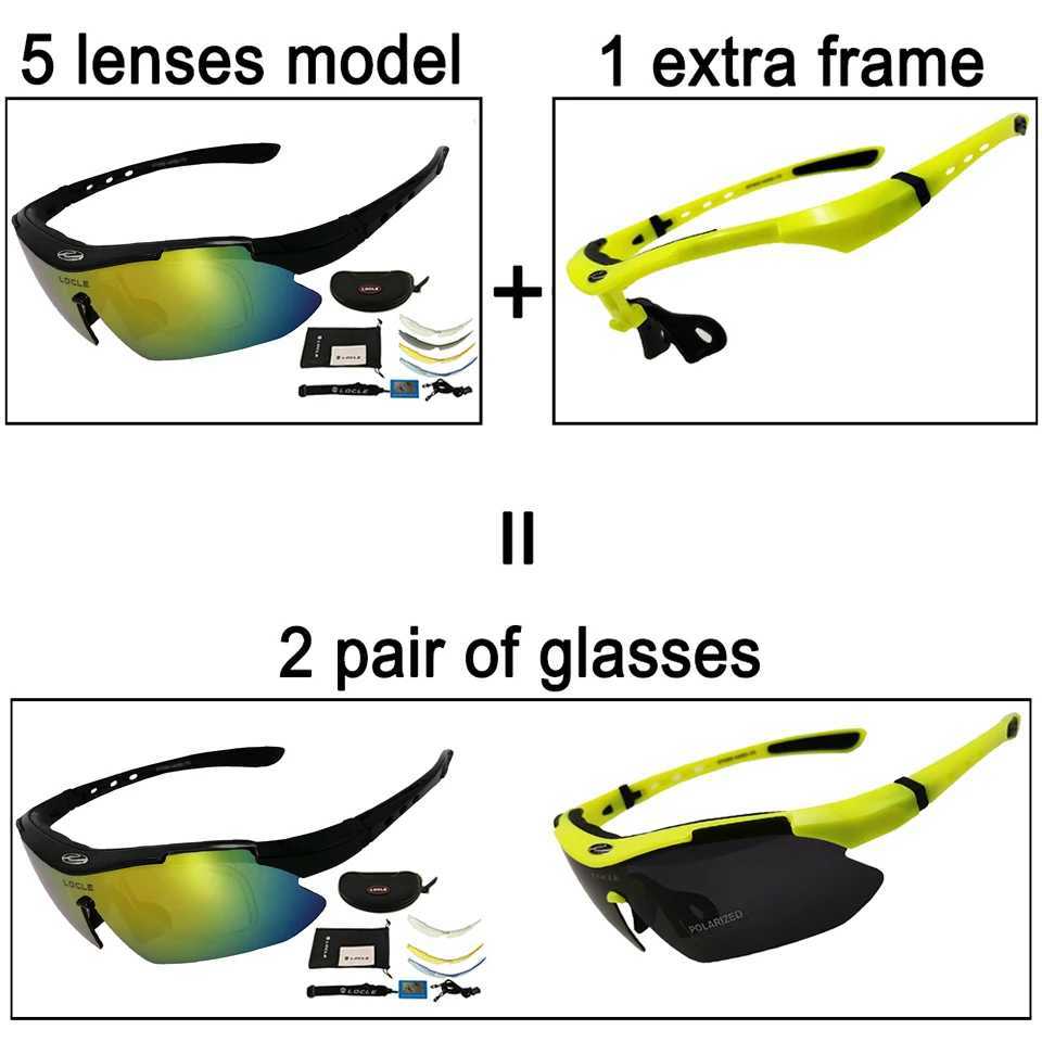 LOCLE Hiking Glasses UV400 Polarized Sunglasses Men Tactical Shooting Goggles Fishing Climbing Sport Glasses Cycling Goggles J250919