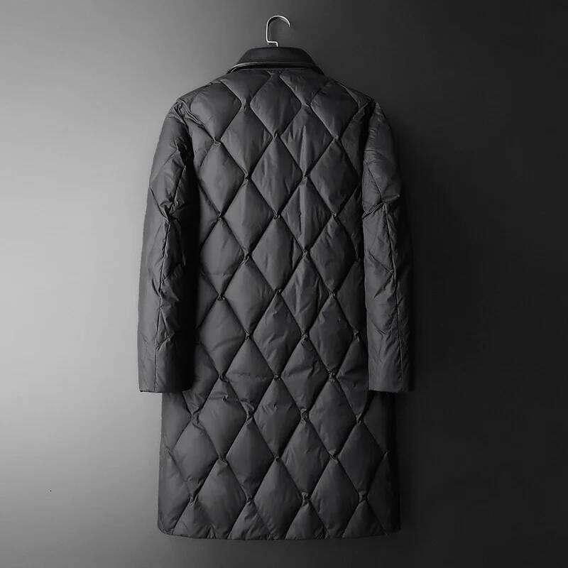 New Arrival White Duck Medium Length Men's Jackets Autumn Winter Single Breasted Down Black Man Coats Plus Size 5XL