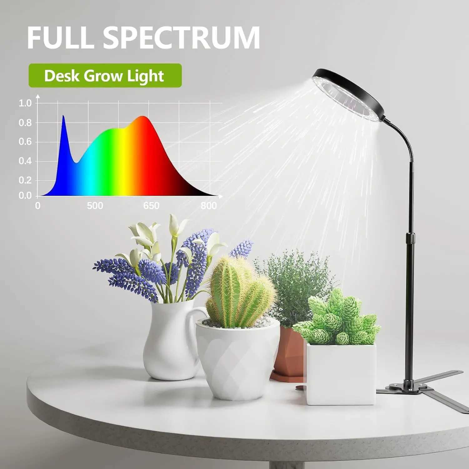 Plant Grow Light LED Full Spectrum Plant Growing Lamp for Home Office Indoor PlantsAdjustable Height Auto Timer C2509191