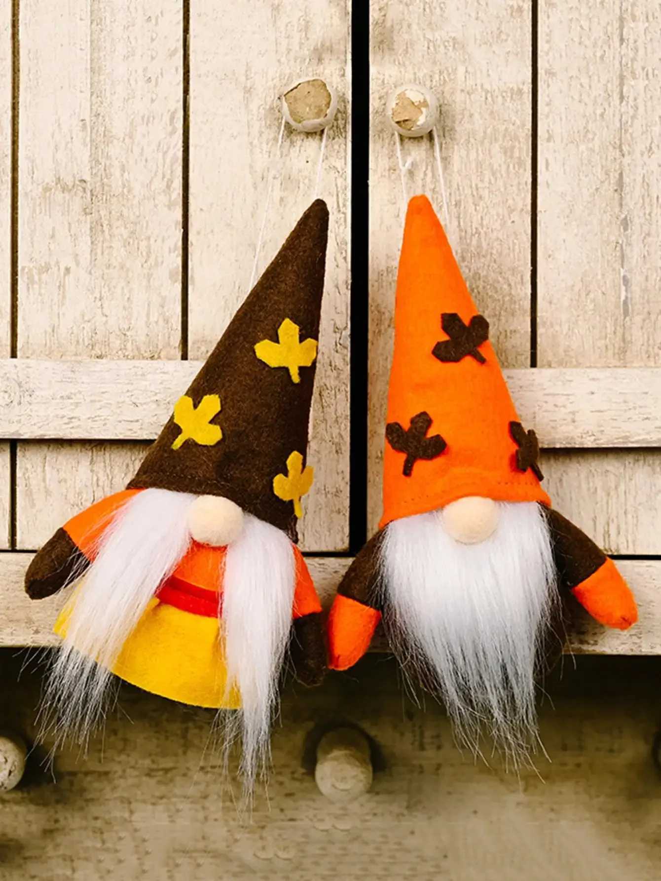 1pc Harvest Festival Autumn Pumpkin Maple Leaf Pendant Decoration Shopping Mall Home Thanksgiving Decoration Set C250919