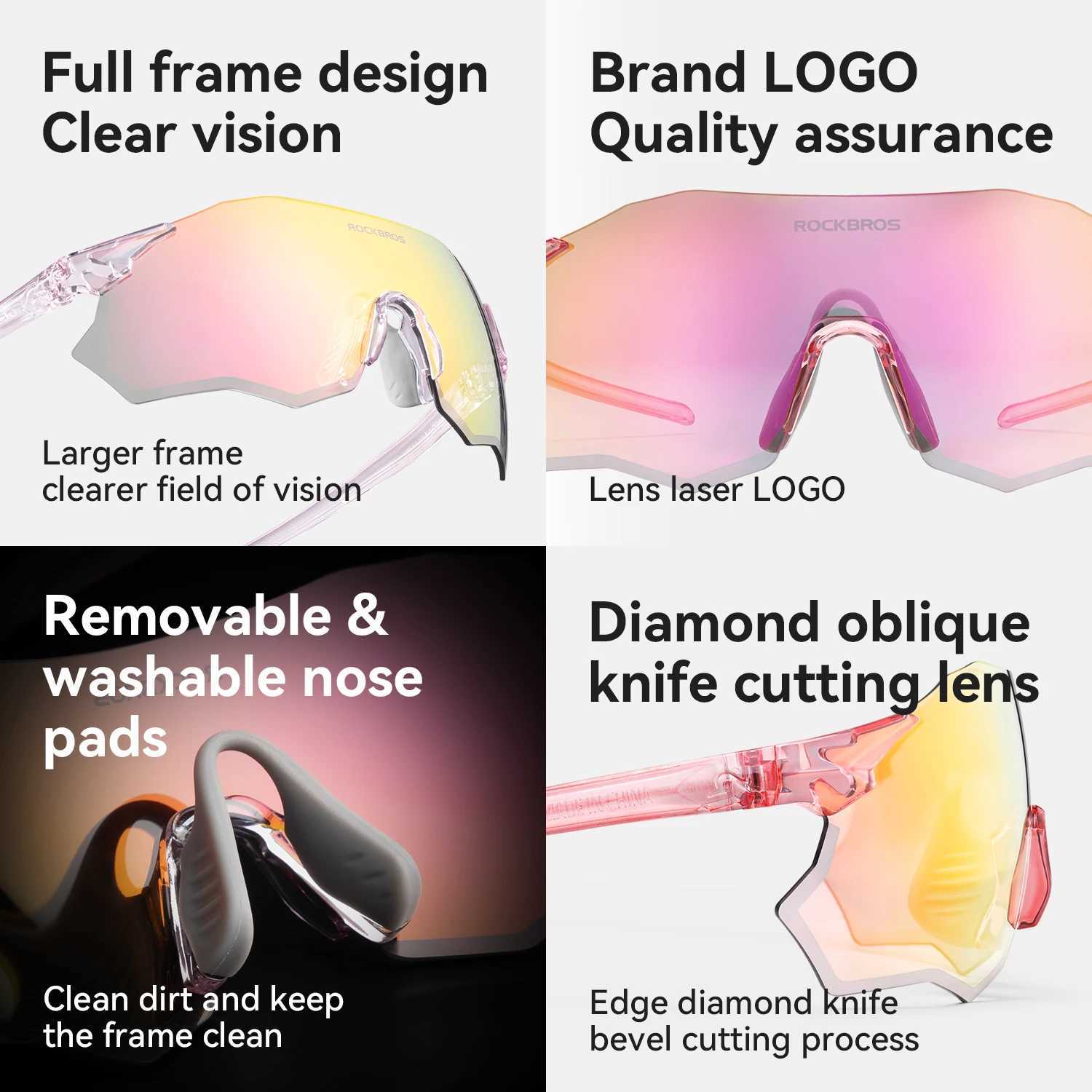 ROCKBROS Cycling Glasses Lightweight Photochromic Polarized Glasses UV400 Sun Protection Women Outdoor Sports Cycling Goggs Y250919