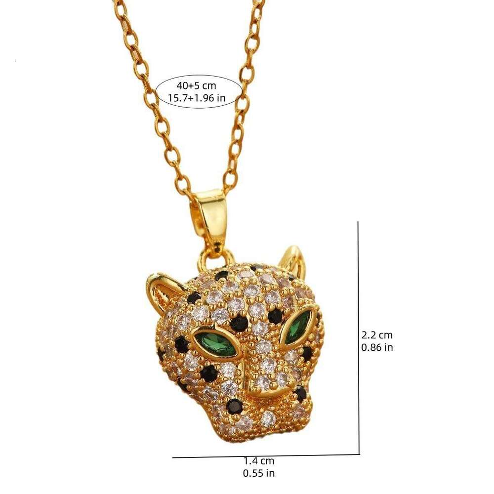 Fashion Trendy Leopard Pendant Collarbone Chain Women's Hip Hop Cheetah Necklace Accessories