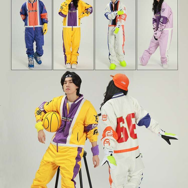 New Outdoor Winter Ski Wear One-Piece Couple Windproof Waterproof Suit Fashion Warm And Thick Snow Field