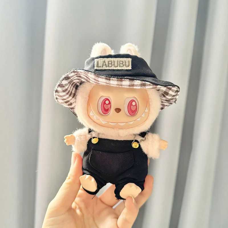 17cm Labubu Doll Clothes Denim Overalls Bucket Hat Set Monster Idol DIY Adventure DressUp for Kids Birthday Summer Party Gifts C250919