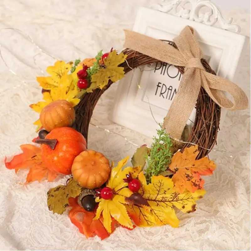 Thanksgiving Halloween Door Hanging Pumpkin Maple Leaf Bell Garland Household Decoration Halloween Wall Hanging Halloween Decor C250919