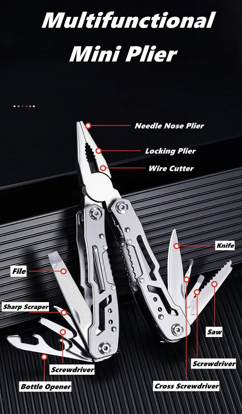 Tactical MultiPurpose Mini Portable Folding PliersOutdoor Hunting Survival Rescue Folding Multitool Pocket Knife Plier Opener 250918