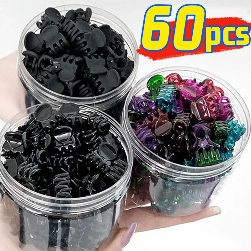 Mini Hair Claw Clips for Women Girls Korean Simple Small Black Transparent Plastic Clips Hairpin Kids Hair Styling Accessories 250918
