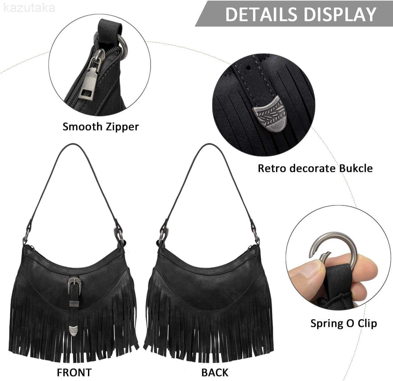 Sunwel Fashion Small Western Fringe Underarm Purse Mini Hipppie Shoulder Bag with Tassel for Women Z250919