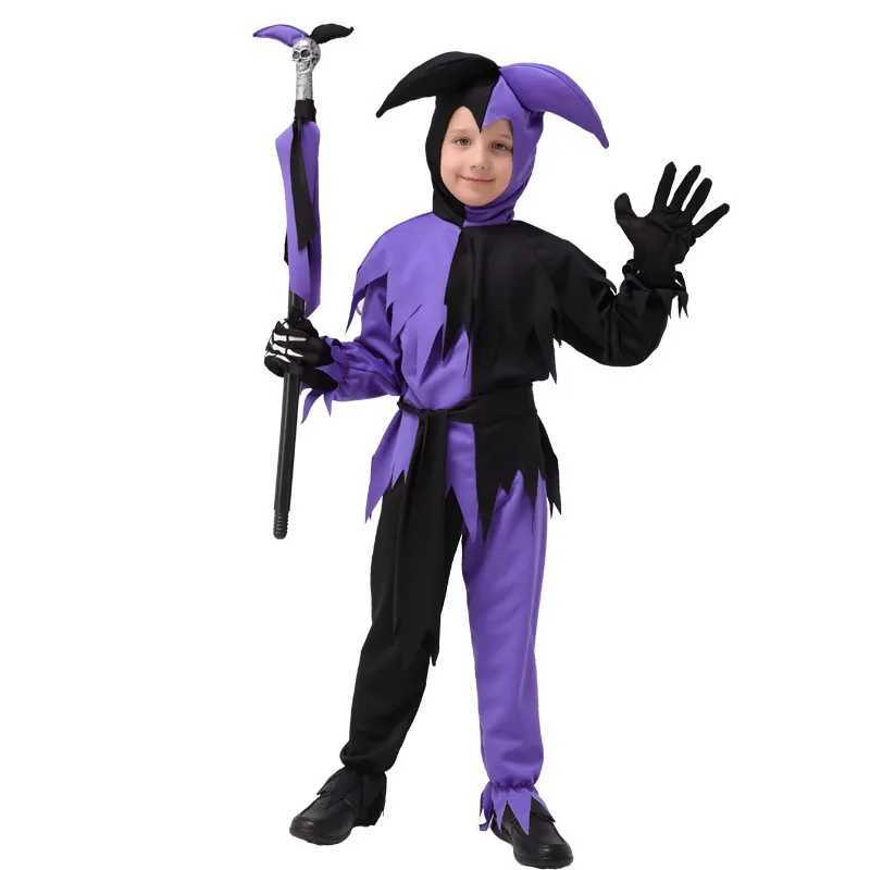 Skull Devil Costumes Purple Black Halloween Cosplay For Boys Clown Suit Carnival Costumes L250918