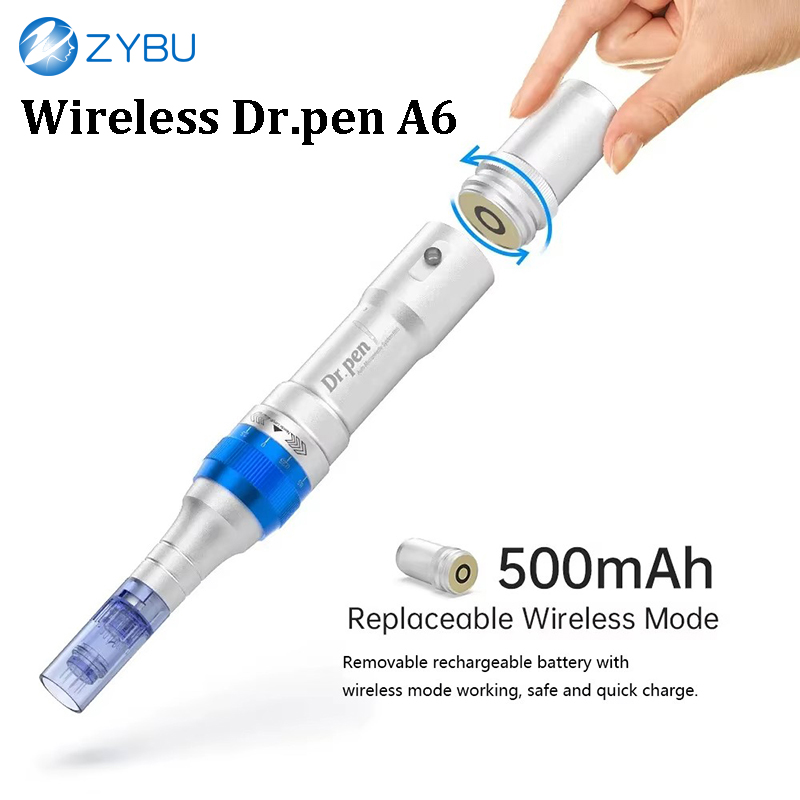 Dr.pen A6 Micro Needling Device Dermapen with Two Reusable Cartridge Tips for Professional At-home Skin Care Derma Treatment