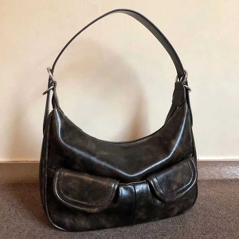 Ladies Solid Color Shoulder Bags Allmatch Simple Multifunction Handbags Large Capacity Underarm Bags for Women Hobo Purse Z250915