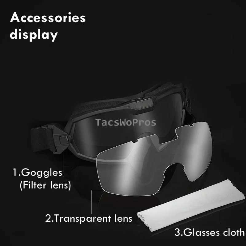 Tactical Goggles Airsoft Shooting Safety Eye Protection Windproof Mini Fan Antifog Motorcycle Hunting Combat Glasses J250919