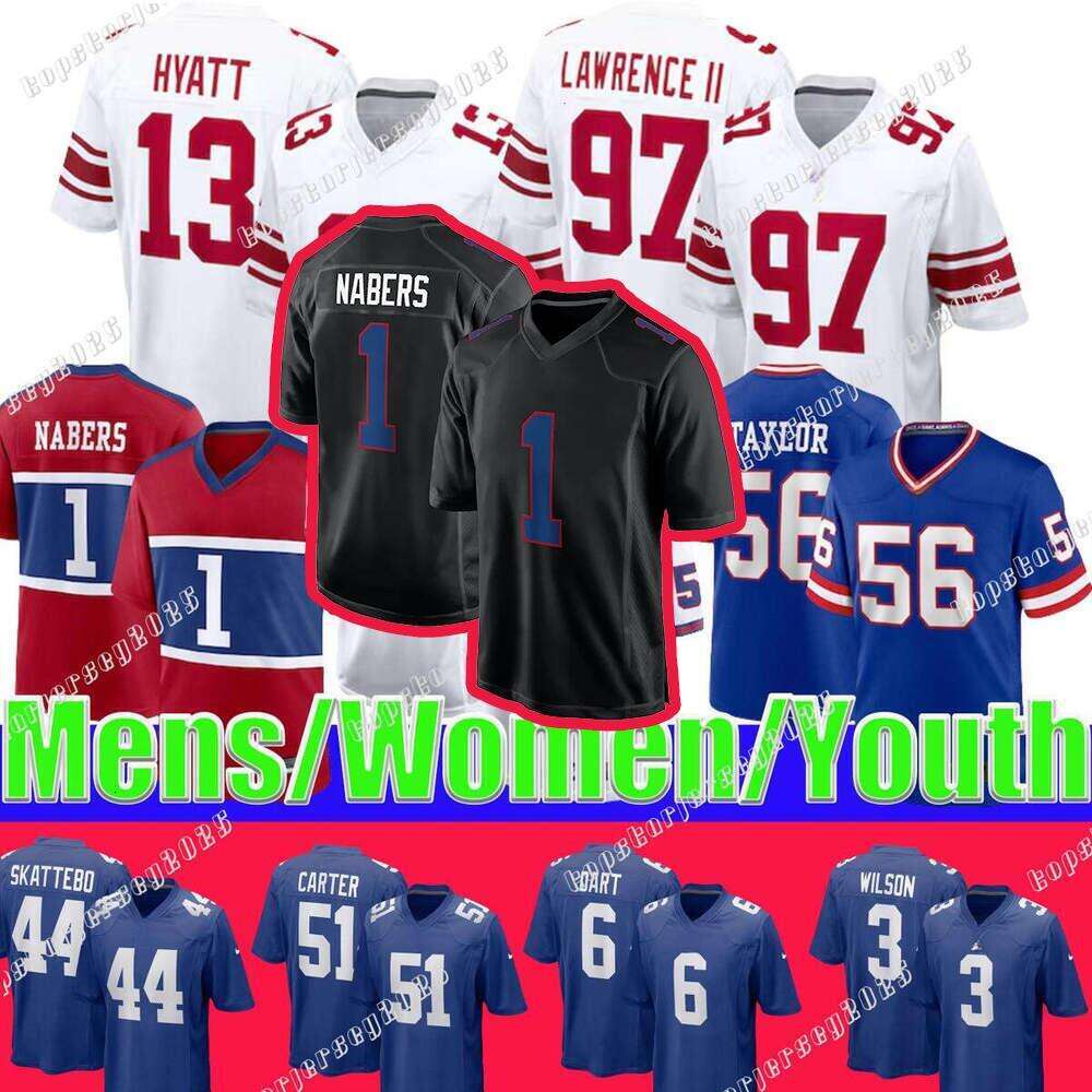 Cam Skattebo Jaxson Dart Malik Nabers Football Jersey Abdul Carter Brian Burns Thibodeaux Dexter Lawrence II Taylor Strahan Jalin Hyatt Tyrone Tracy Jameis Wins