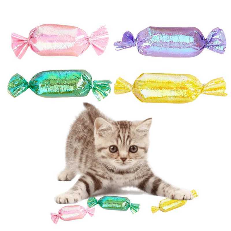 Interactive Cat Toy with Catnip Cats Chew Toy Crinkly Sound Candy Shaped Toy for Kittens Pet Supplies X250918