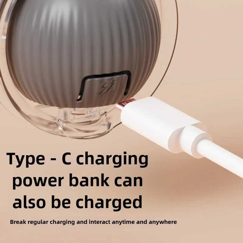 Cat Interactive Ball Toys 3 Mode Automatic Rolling Ball Faux Tail Rechargeable Pet Electric Toy Cat Training Imitate Mouse X250918