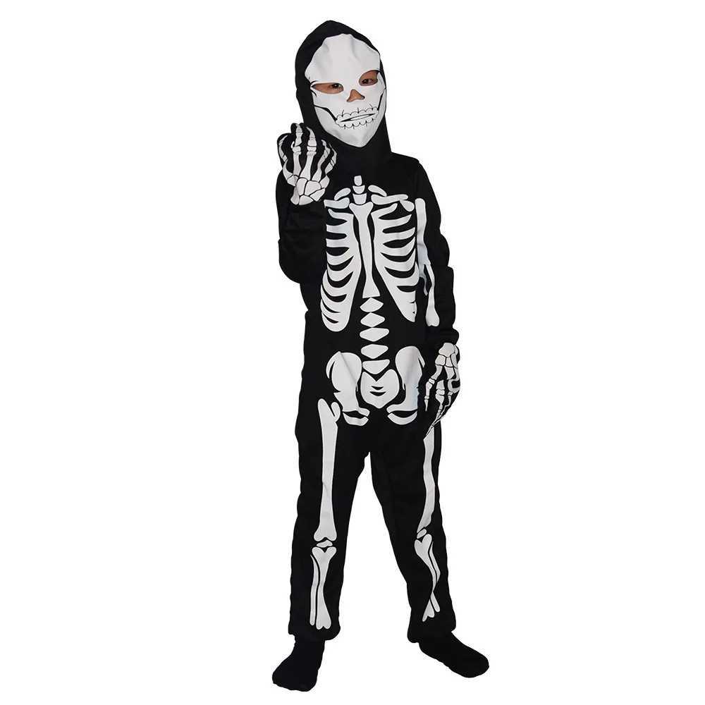 Boy Scary Zombie Cosplay Costumes Skeleton Skull Costume Suit Halloween Costume girl Carnival Party Dress Up Jumpsuits And Mask L250918