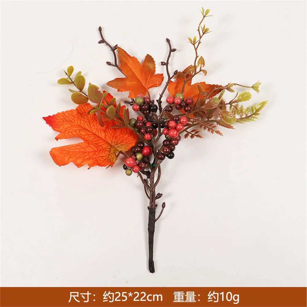 Autumn Thanksgiving Decor Maple Leaf Bunches Potted Plants Halloween Fall Decorations Artificial Greenery For Home Table C250919