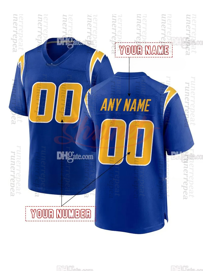 2025 Alternate football jerseys Ladd 15 McConkey Justin Herbert Derwin James Jr. Quentin Johnston Joe Alt White Yellow Blue Navy