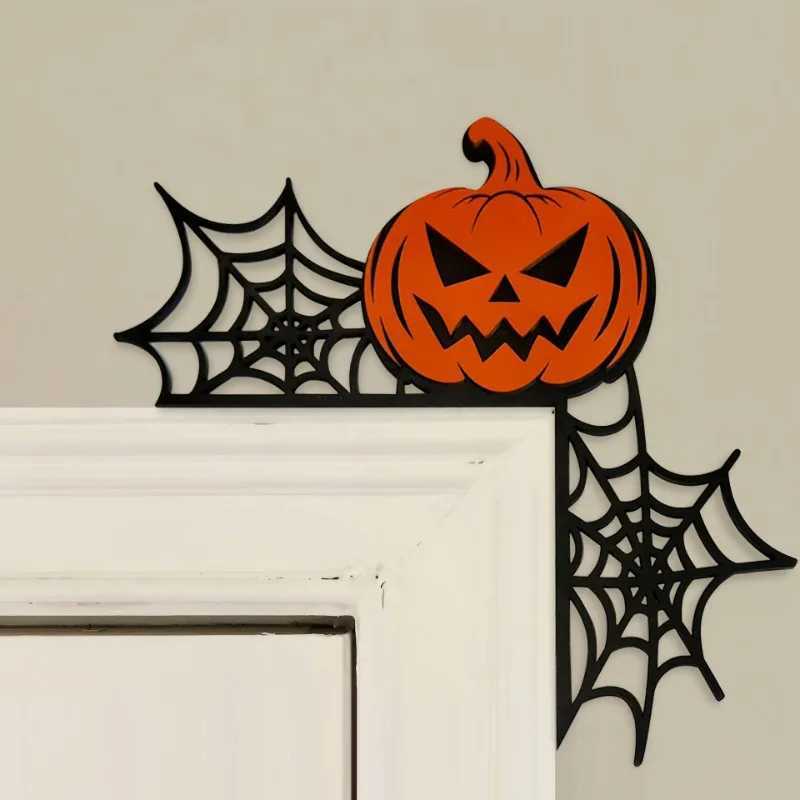 Halloween New Wooden Door Frame Decoration Door Corner Home Spider Bat Ghost Decoration Gothic Style Halloween Ornament C250919