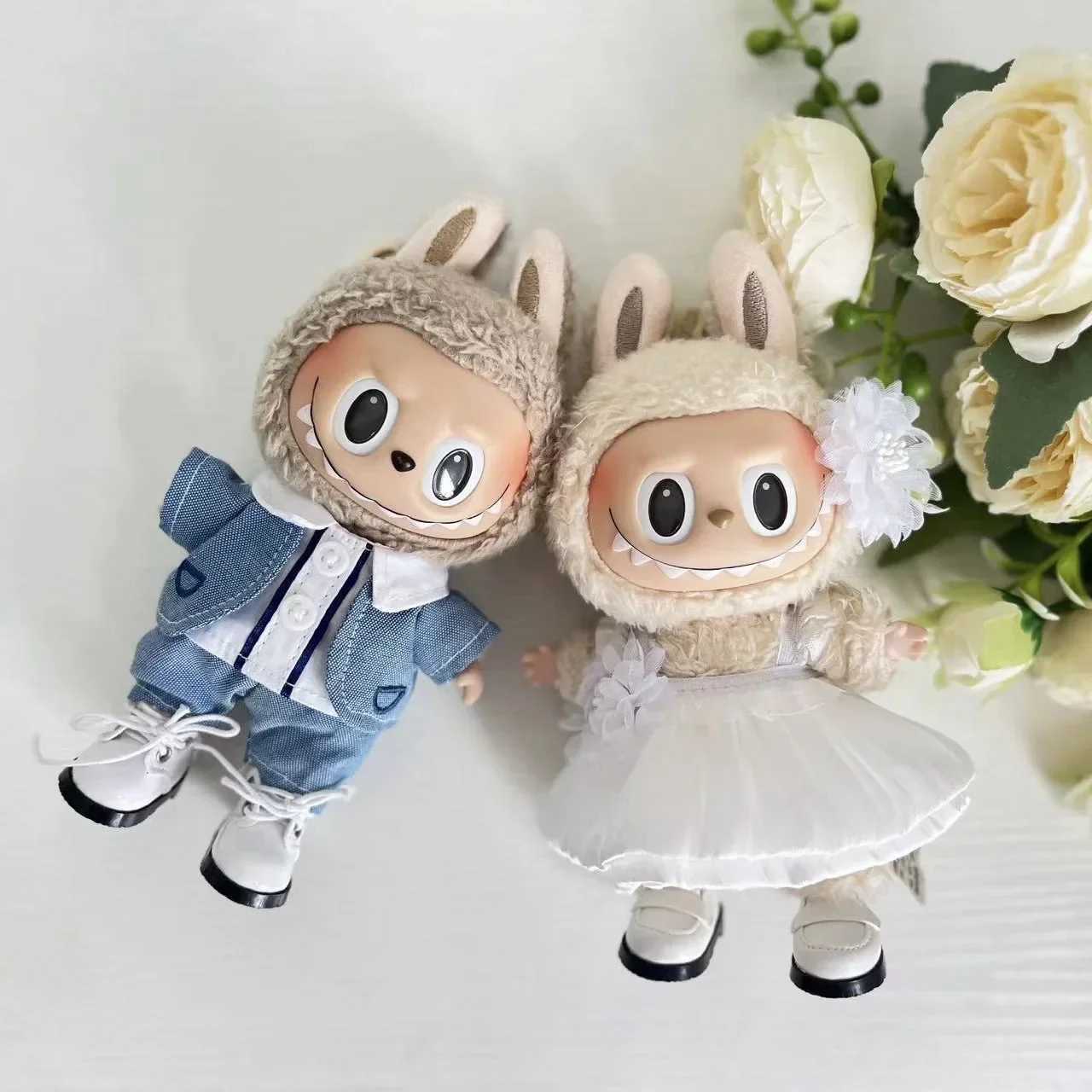 17cm Mini Plush DollS Clothes Outfit Accessories For Korea Kpop Exo Labubu Idol Dolls Wedding dress suit Clothing Gift C250919
