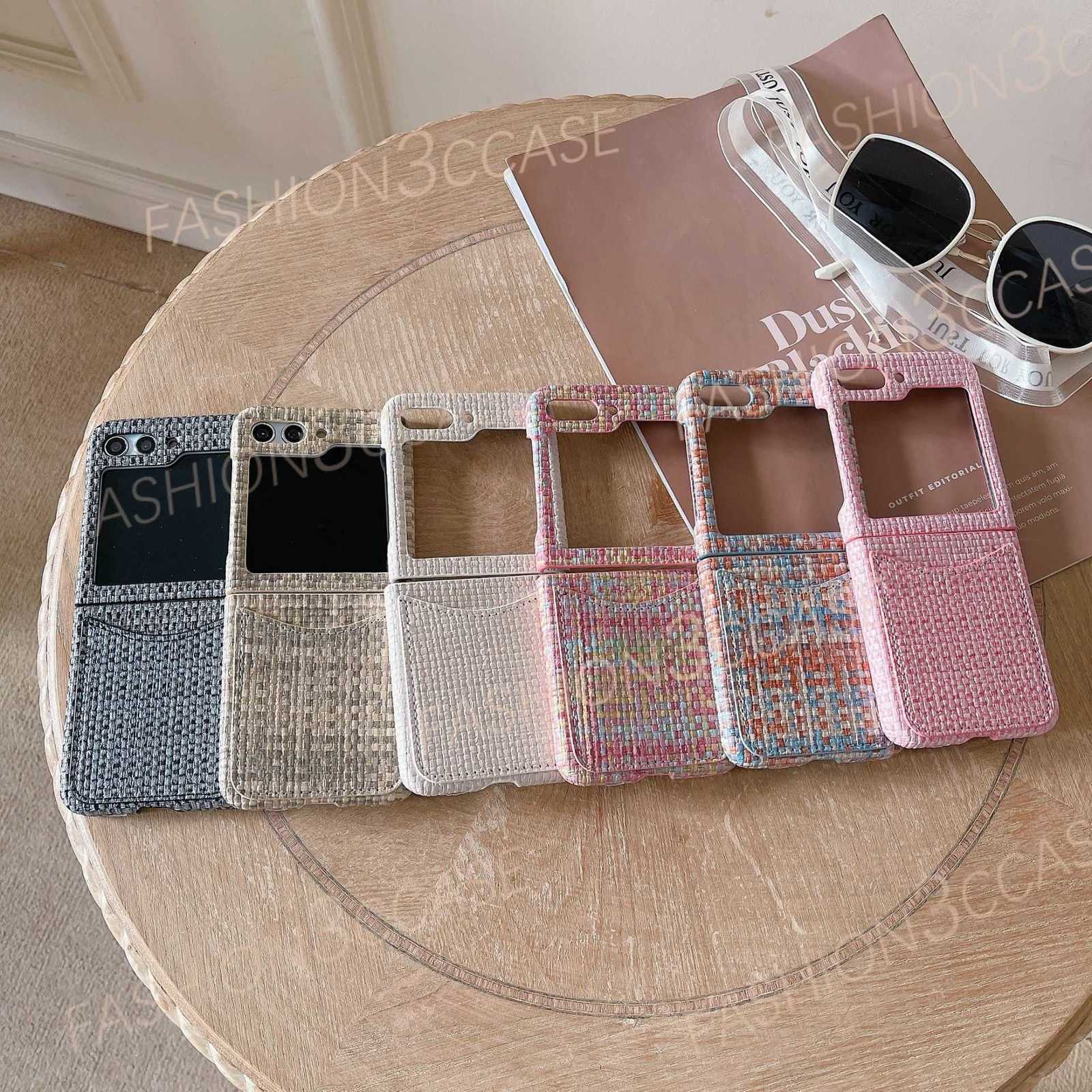 phone Cases designer for Samsung Galaxy zflip5 phone case leather folding screen protector business flip43 card case protector