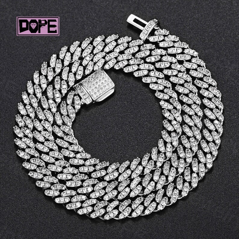 6MM Moissanite Chain Iced Out Hiphop 925 Silver Jewelry Bling Necklace Men VVS Moissanite Cuban Link Chain
