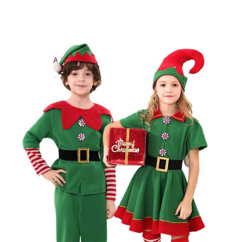 Santa Claus Costume Elf Christmas Outfit for Family New Year Clothes Men Women Xmas Santas Elves Cosplay Green Red Fancy Dress L250918