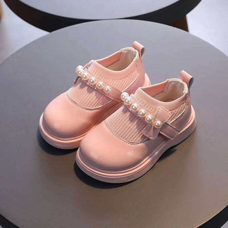 Toddlers Girls Casual Beading Princess Kids Flats Stretch Fabric Slip-on Fashion Children Shoes Spring Autumn Brand New