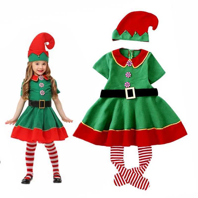 Cute Christmas Elf Cosplay Clothing Girls Boys Santa Party Green Fairy Pixie Suit for Kid and Adult Xmas Family Matching Apparel L250918
