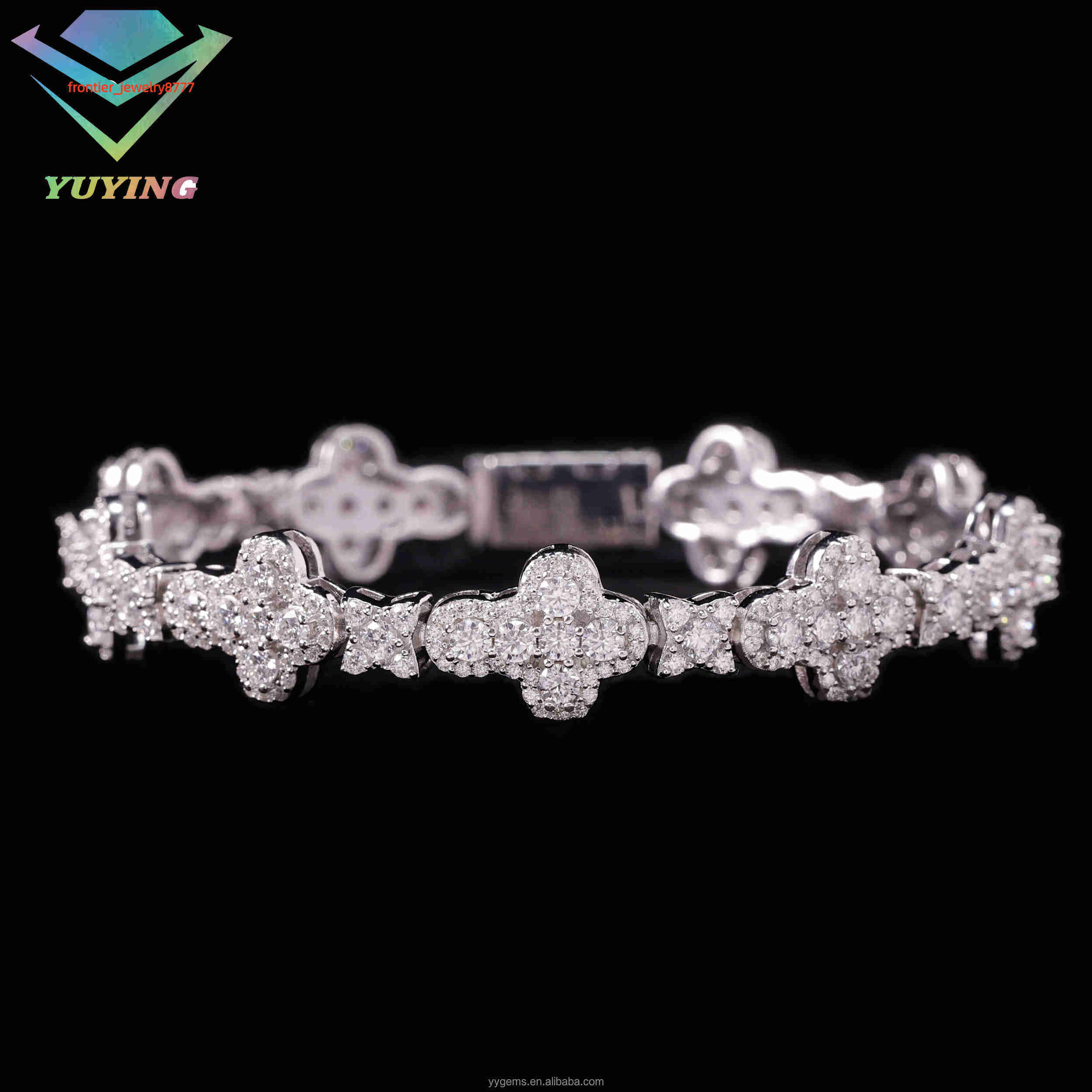 Luxury S925 Silver Cuban Tennis Bracelet Chain Pass Diamond Tester with VVS Moissanite Iced GRA Certificate Hip Hop Jewelry Gift
