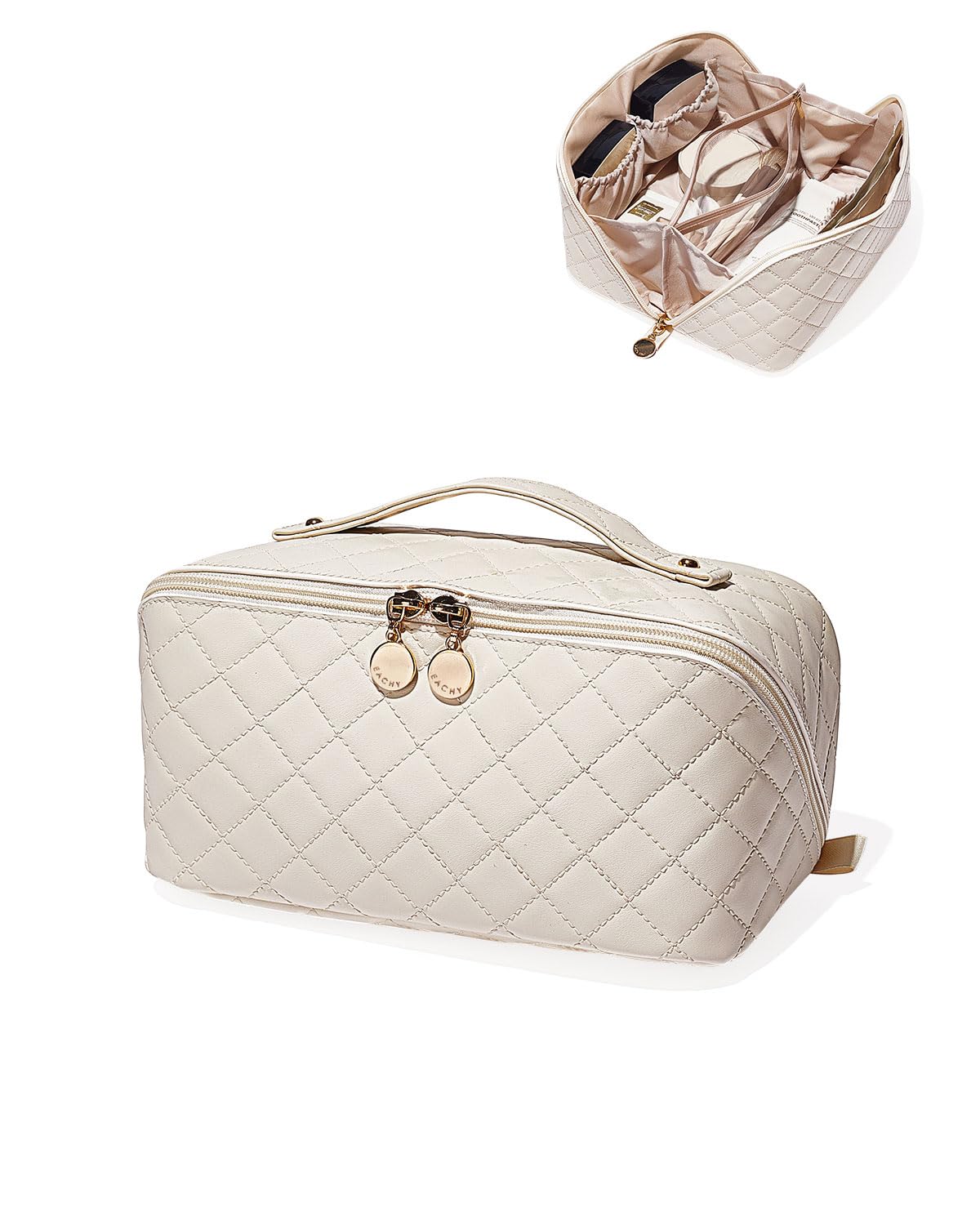 Waterproof Flat Lay Cosmetic Bag Ample Storage Cute Printed Women Travel Makeup Organizer Pouch