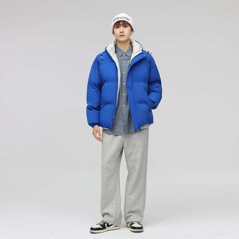 Men's Winter New Thickened Color-Block Puffer Women's Coat Student Trendy Loose Couple Jacket Cotton Clothing