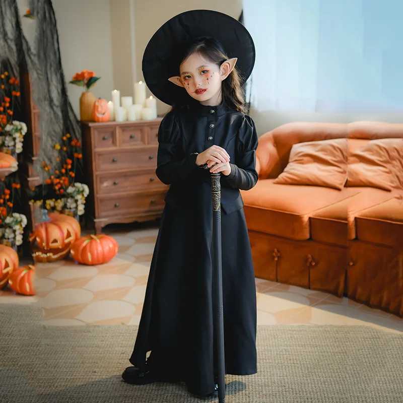 Halloween Childrens Costume Cosplay Wizard Witch Robe Performance Vampire Performance Childrens Dress L250918
