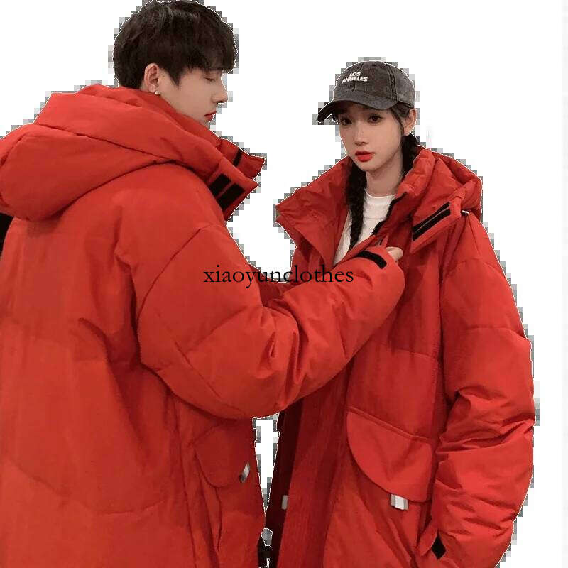 X-Long Down Jacket Winter High-quality white duck down Cold Resistant Coats for Women and Men Hooded Large pocket clothing