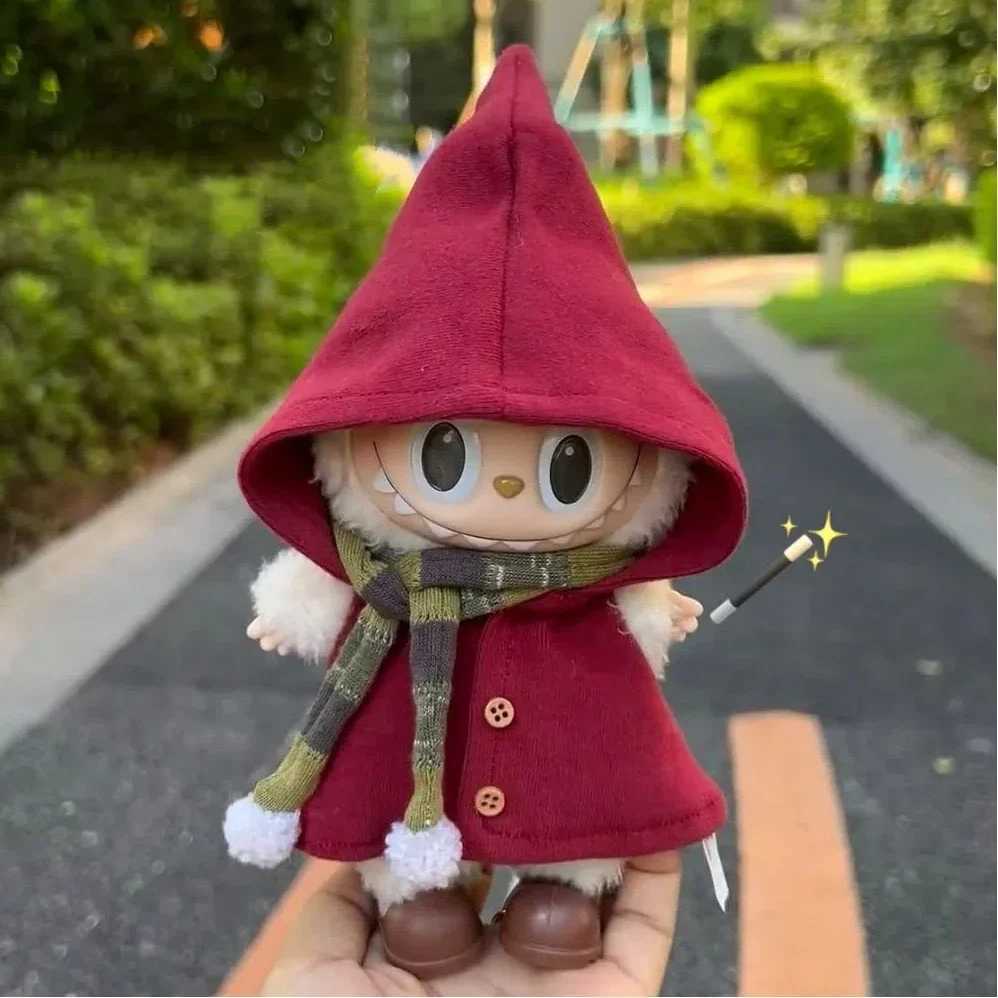 Cute elf witch cloak Magic Set Clothes For 17cm Labubu Doll Halloween Christmas Clothing Dress Up Outfit for Labubu Accessories C250919