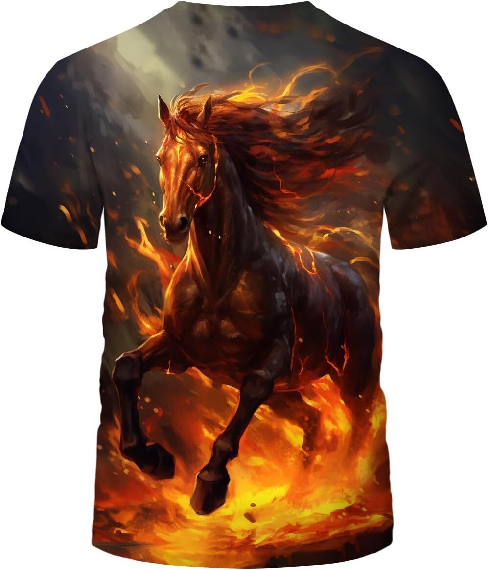 Mens T shirt Mens Horse T-Shirt- Animal Theme, Realistic Graphic Tee Shirt T-Shirt Shirts Tshirt Graphic Tee Casual Tops Clothes Short sleeve 2025