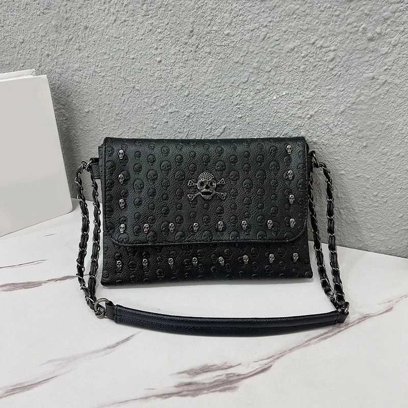 Luxury Famous Brands Designer Women PU Leather Bag Messenger Bags Handbags Female Vintage Gothic Chain Shoulder Bag Z250915