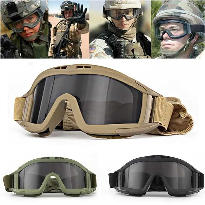 Tactical Goggles Mountaineering Sunglasses Windproof Sand Control Motocross Motorcycle CS Glasses 3 Color Lenses Replaceable J250919