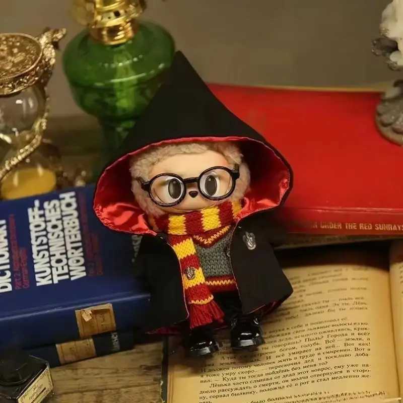 New 17cm Labubu Pandent Doll Clothes Magic School Set Magic Wand Witch Hat Headband Cosplay Ornaments Dressing Up Festival Gifts C250919