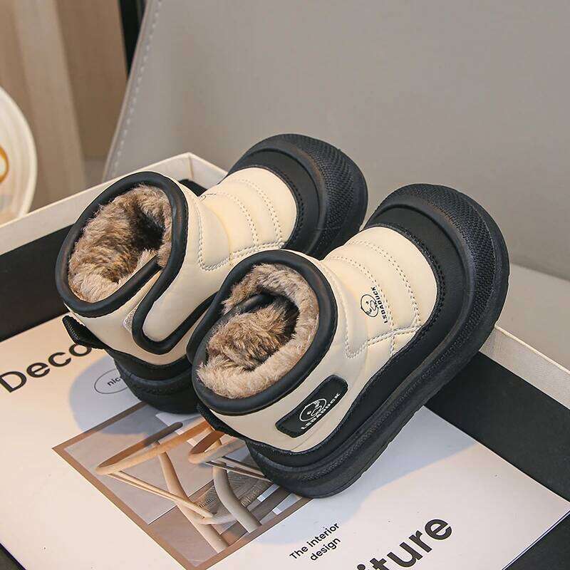 2025 New Plush Snow for Children Thick Warm Boy's Girl's Cotton Shoes Waterproof Kid's Winter Boots Veet Shoe