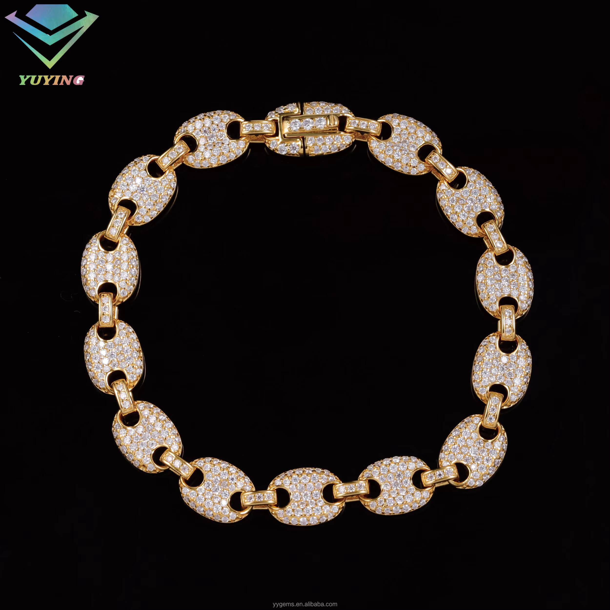 6mm 8mm S925 Sterling Silver Pig Nose Design Hip Hop Jewelry Iced Out Vvs1 Moissanite Diamond Infinity Cuban Link Bracelet Men