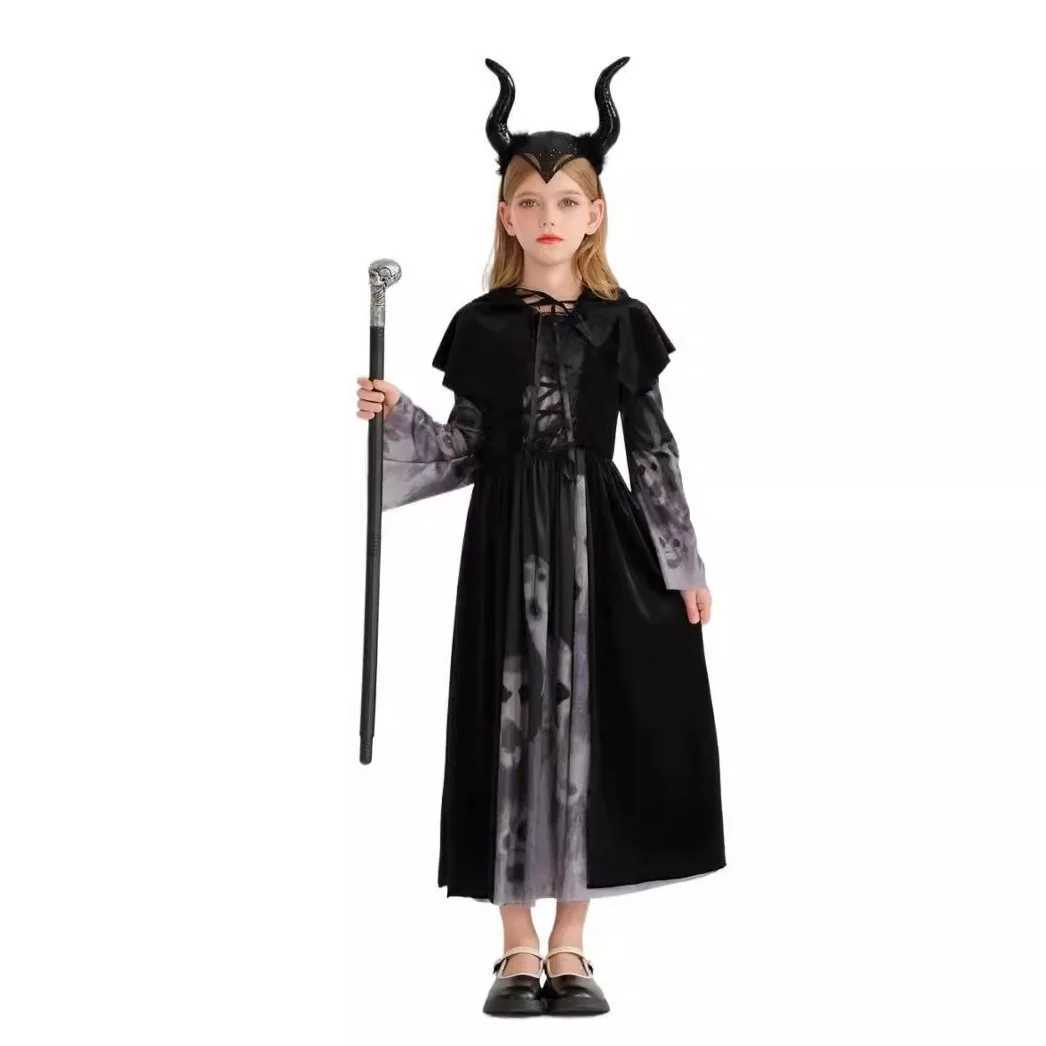 2025 Halloween Childrens Costume Performance Dress Skeleton Kids Clothing Girls Witch Vampire Funny Dress L250918