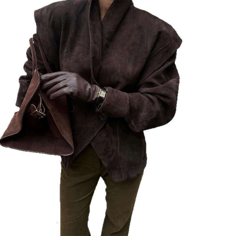 Autumn Women's New Trendy Style Turn-Down Collar Waist-Tie Jacket