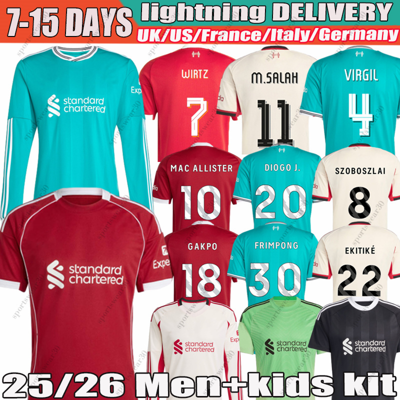 25 26 WIRTZ SALAH ISAK jersey Ekitike MAC ALLISTER Kerkez GAKPO Kerkez SZOBOSZLAI Frimpong long sleeves soccer jerseys Goalkeeper football shirt Mens Kids Kits
