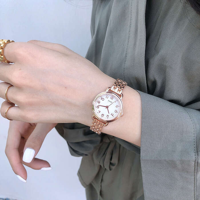 Designer for Female Students Korean Version Simple Trendy Steel Band Bracelet Chain Style Women's Watch Versatile Fashionable 2018 New Model
