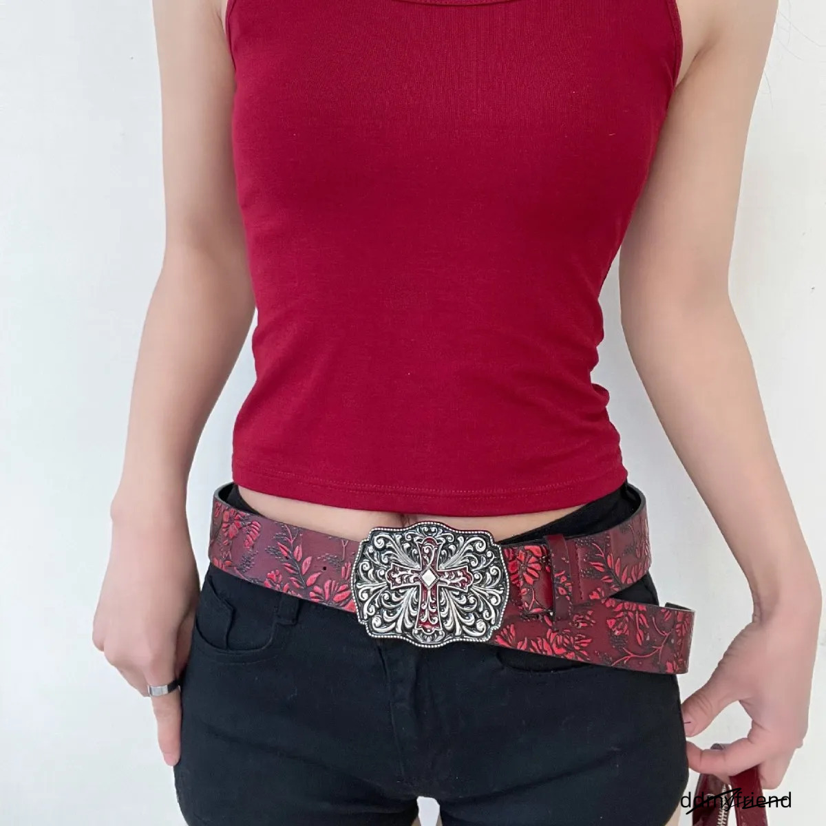 Designer Casual Woman Men Leather Belts Fashion Smooth Buckle Belt With Floral Patterns Strap ddmyfriend