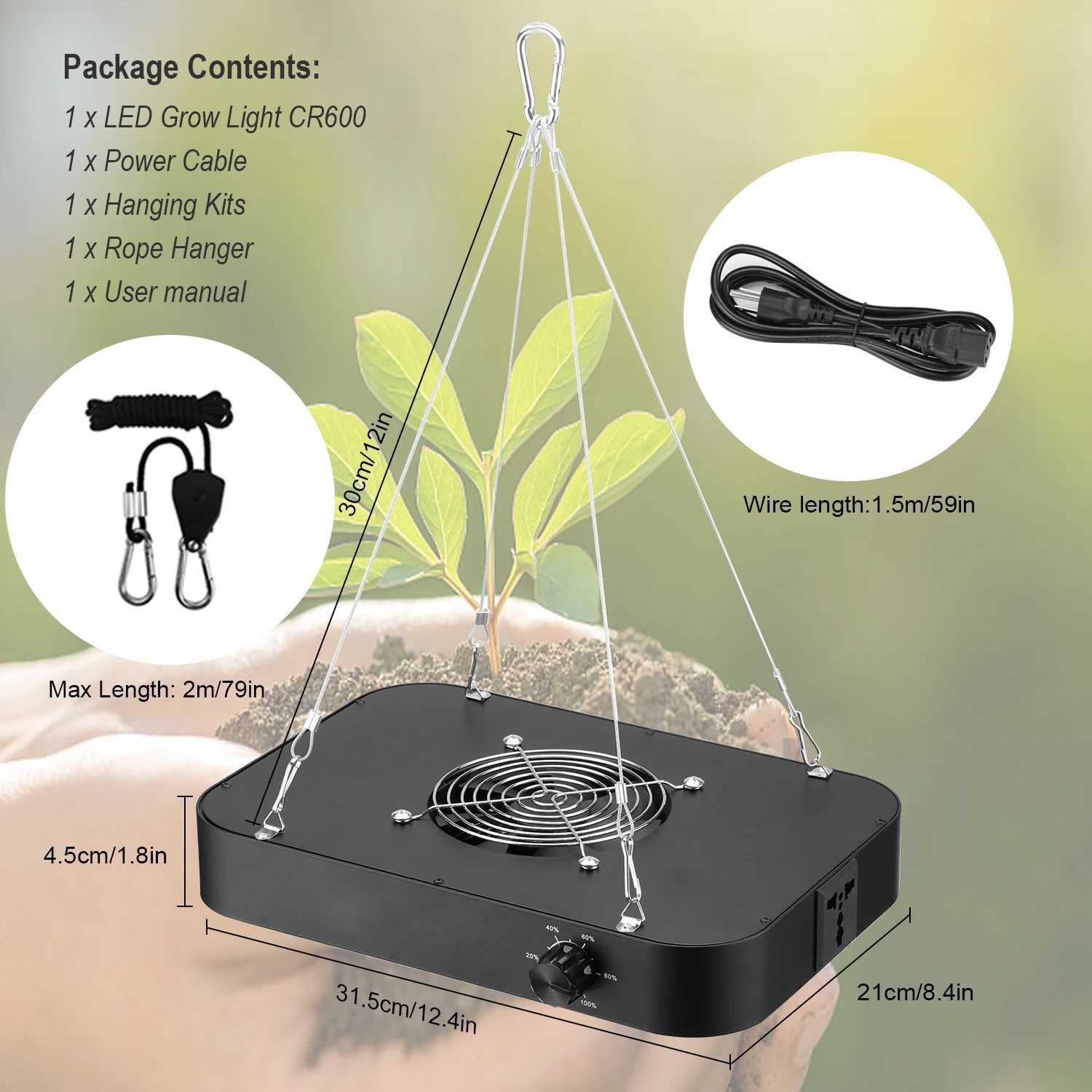 FECiDA Dimmable LED Grow Light 12000 Lumen 130 Watt 2025 Best 2x2ft Grow Tent Light C250919