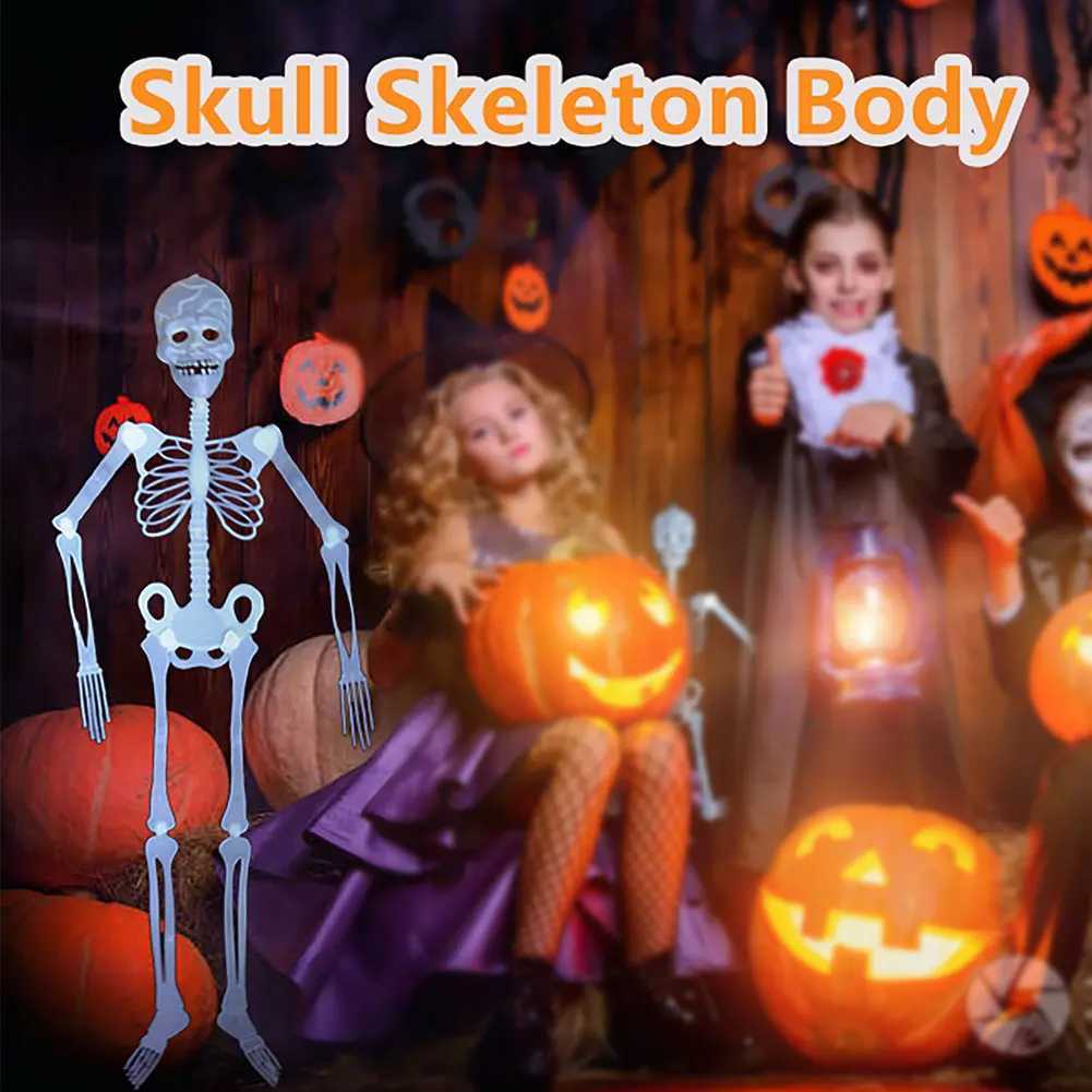 Halloween Luminous Hanging Skeleton Decoration Party Yard Garden Decoration Glow Fake Skull Scary House Scary Pendant Props C250919